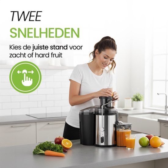 Sapcentrifuge voor Groenten & Fruit - 2 Snelheden - Grote Vulopening - Juicer met Pulpcontainer - 500W van Golermo — afbeelding 5