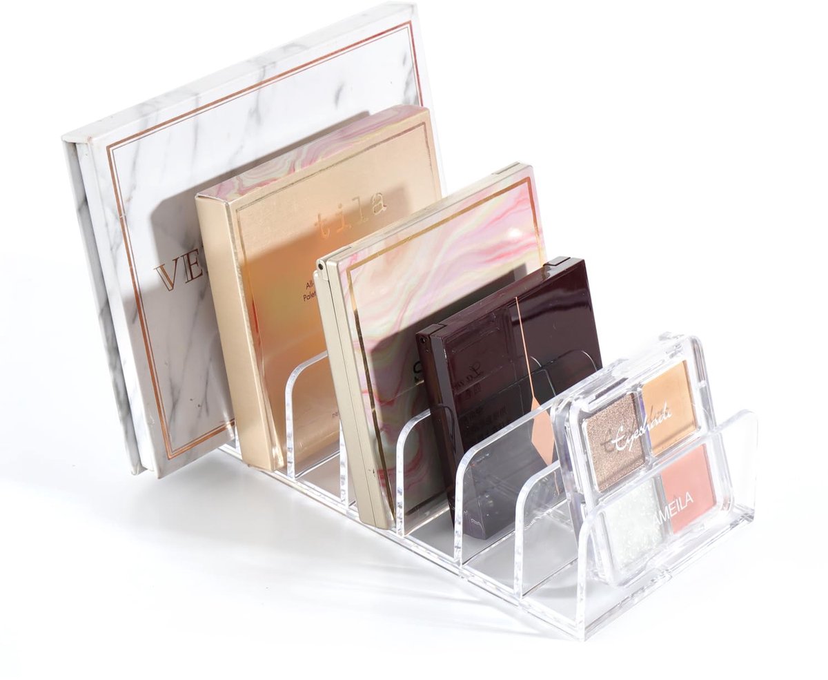 Make up Organizer - Oogschaduw Palette Houder - Cosmetica Opberger - Lade Organizer - Brievenstandaard - Bureau Accessoires - Make-up Doos - Badkamer Opbergsysteem - Sorteerbak - Acryl Houder - Transparant - 1 Stuk