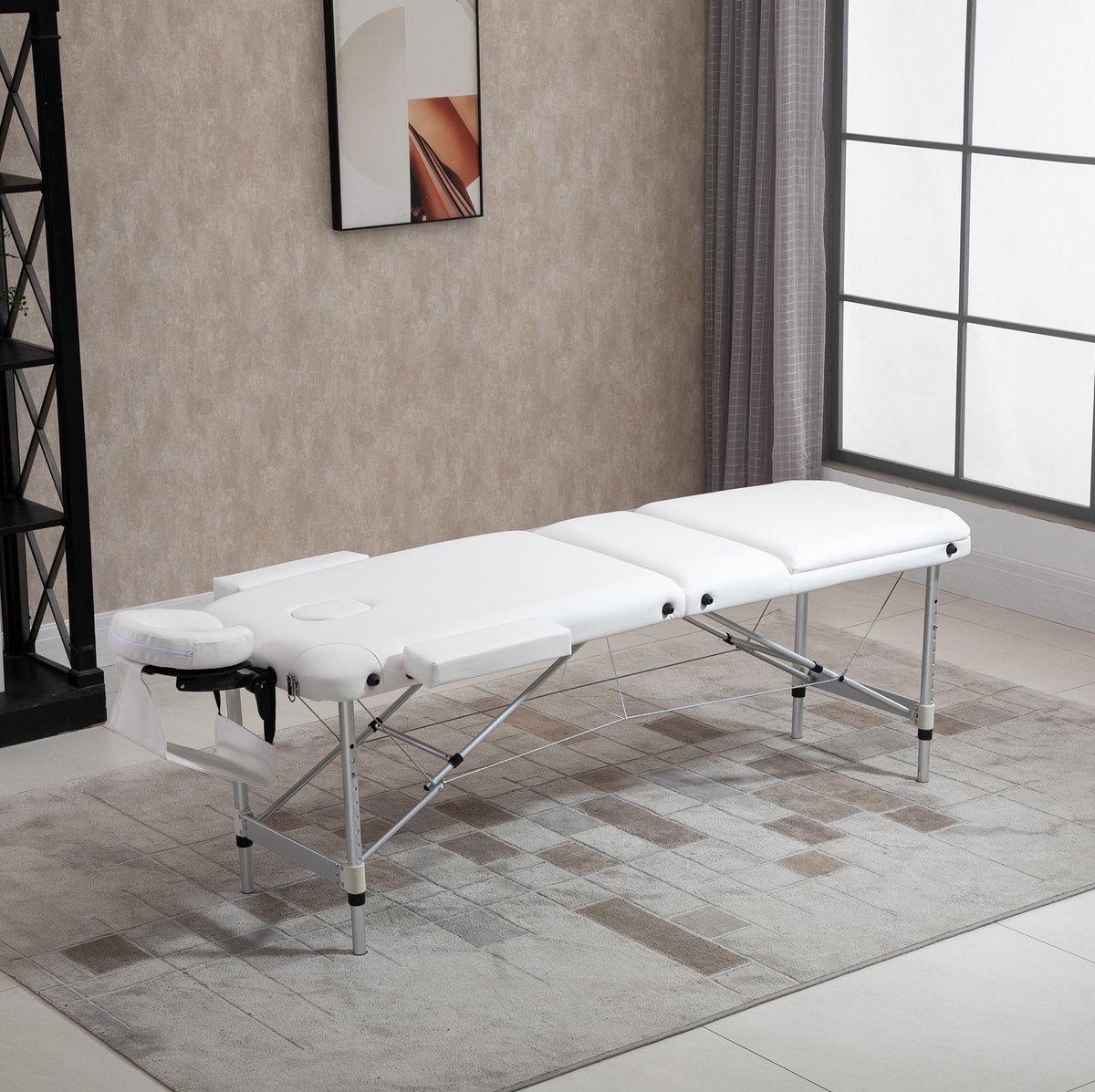 MODFU - Opvouwbare Massagetafel - Hoogteverstelbaar - Salon En Spa - Kunstleer - Wit