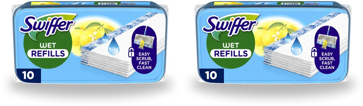 2 x Swiffer - Vloerdoekjes – Citrus Fresh – 10 doekjes - Voordeelverpakking - 2 stuks