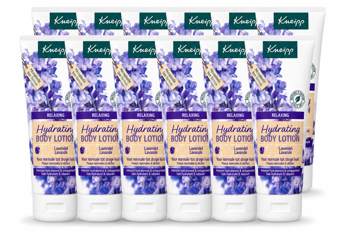 12 x Kneipp - Body lotion - Relaxing - Lavendel - Bloemige geur - 200 ml - Voordeelverpakking - 12 stuks
