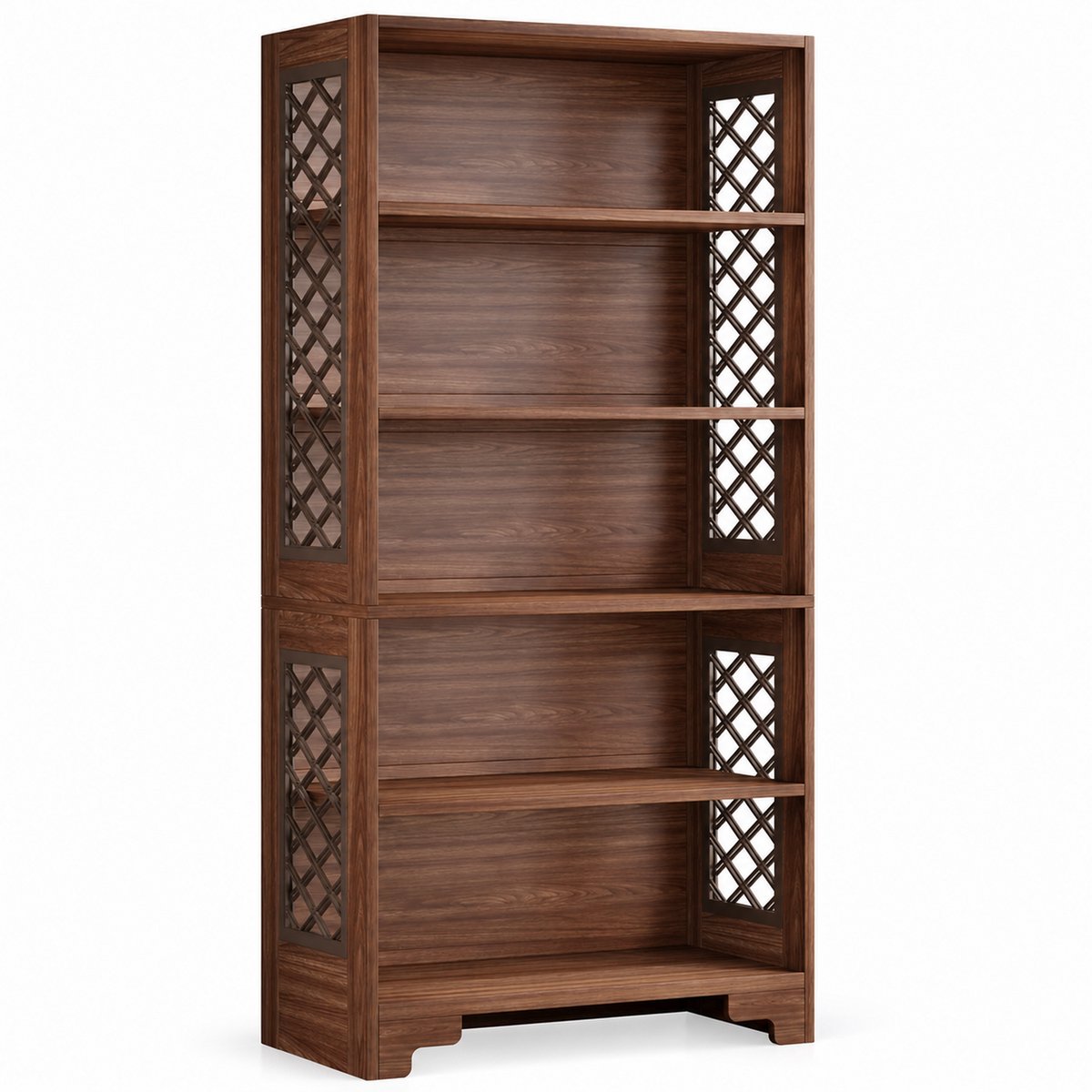 DMG Supply Boekenkast - 6 Niveaus - 80 x 30 x 180 cm - Donkerbruin - Achterwand