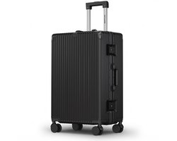 TRVLMORE Premium Reiskoffer Middelgroot - 65 × 43 × 26 cm - Spinnerwielen 360° - Dubbel TSA-cijferslot - Polycarbonaat - Ritsvrij - 72 Liter - Zwart