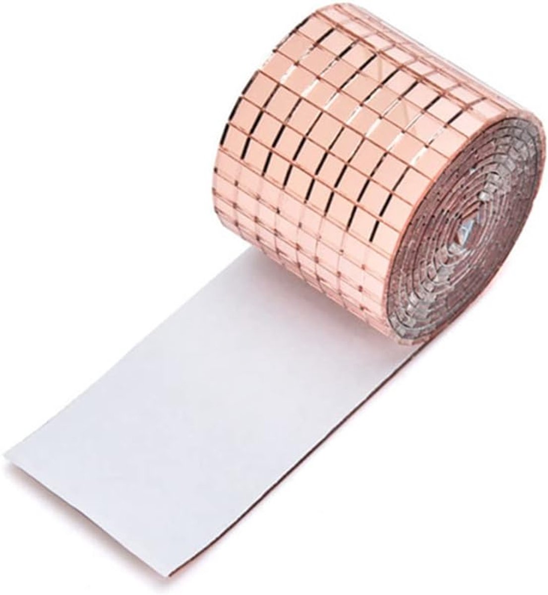 Vierkant, zelfklevend, glazen tegels voor keuken, badkamers, tegels, decoratief handwerk, doe-het-zelf, 4 x 100 cm (roségoud)