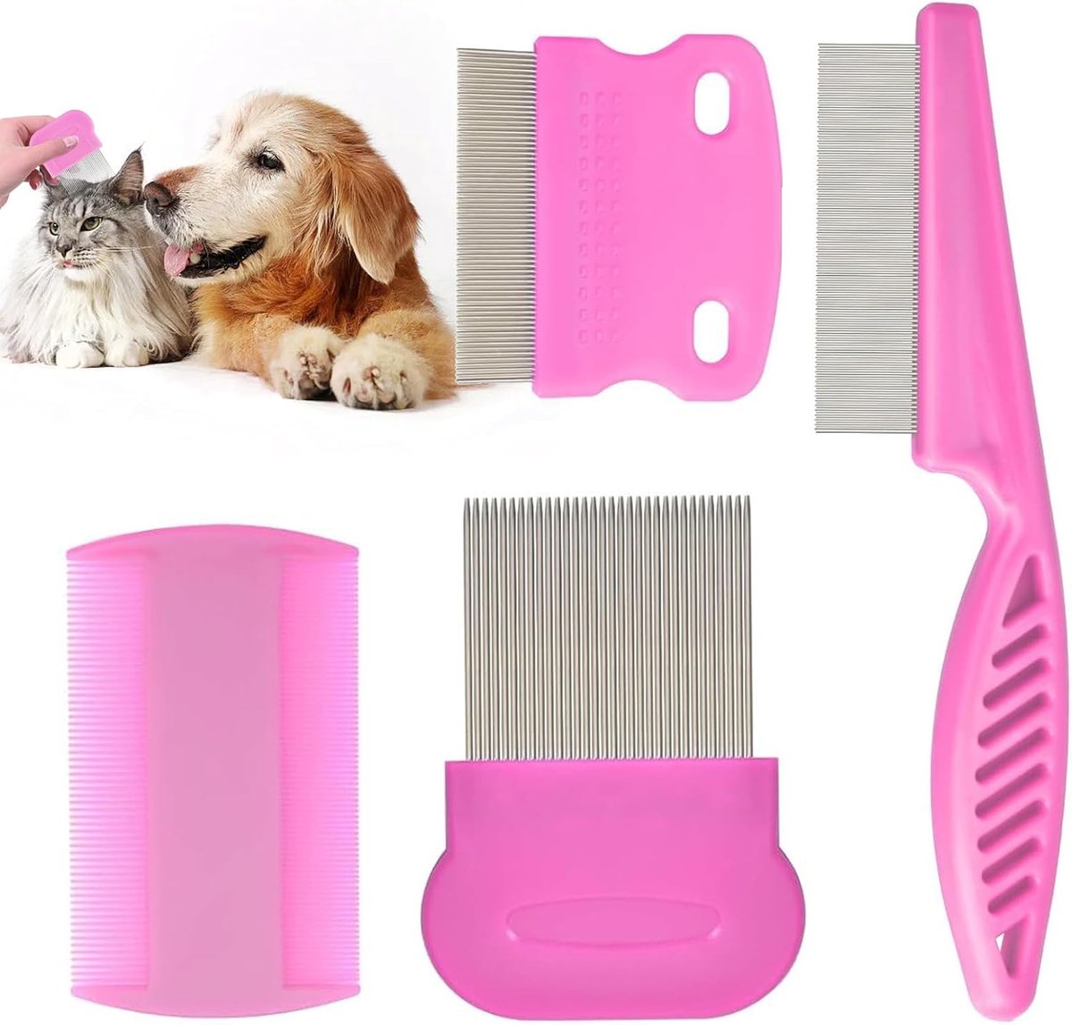 Luizenkam voor katten en honden, hondenkam, luizenkam nissenkam, luizenkam honden, huisdierkam roestvrij staal - ShopVlot