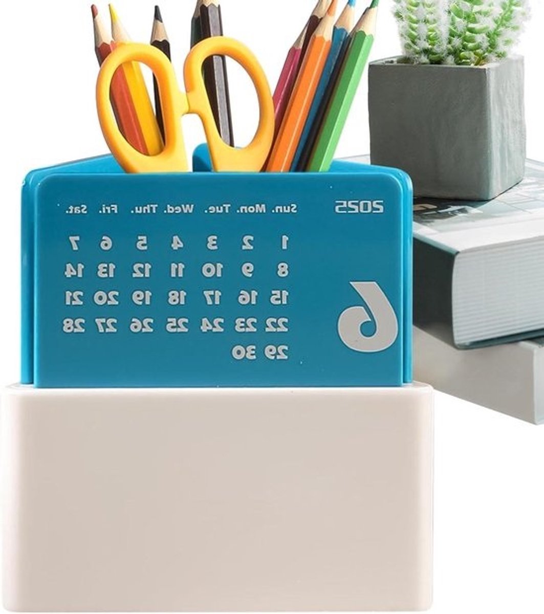 Bureaukalender 2025 - Planner en organizer - Voor jaarplanning - Met penhouder - Compact formaat - Meerdere kleuren