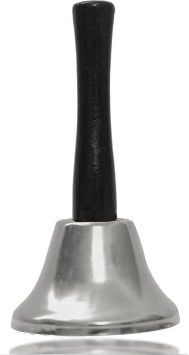 Tafelbel kerstbel 13 cm - zilver metaal - sfeervolle kerstdecoratie - perfect voor kersttafel - ShopVlot