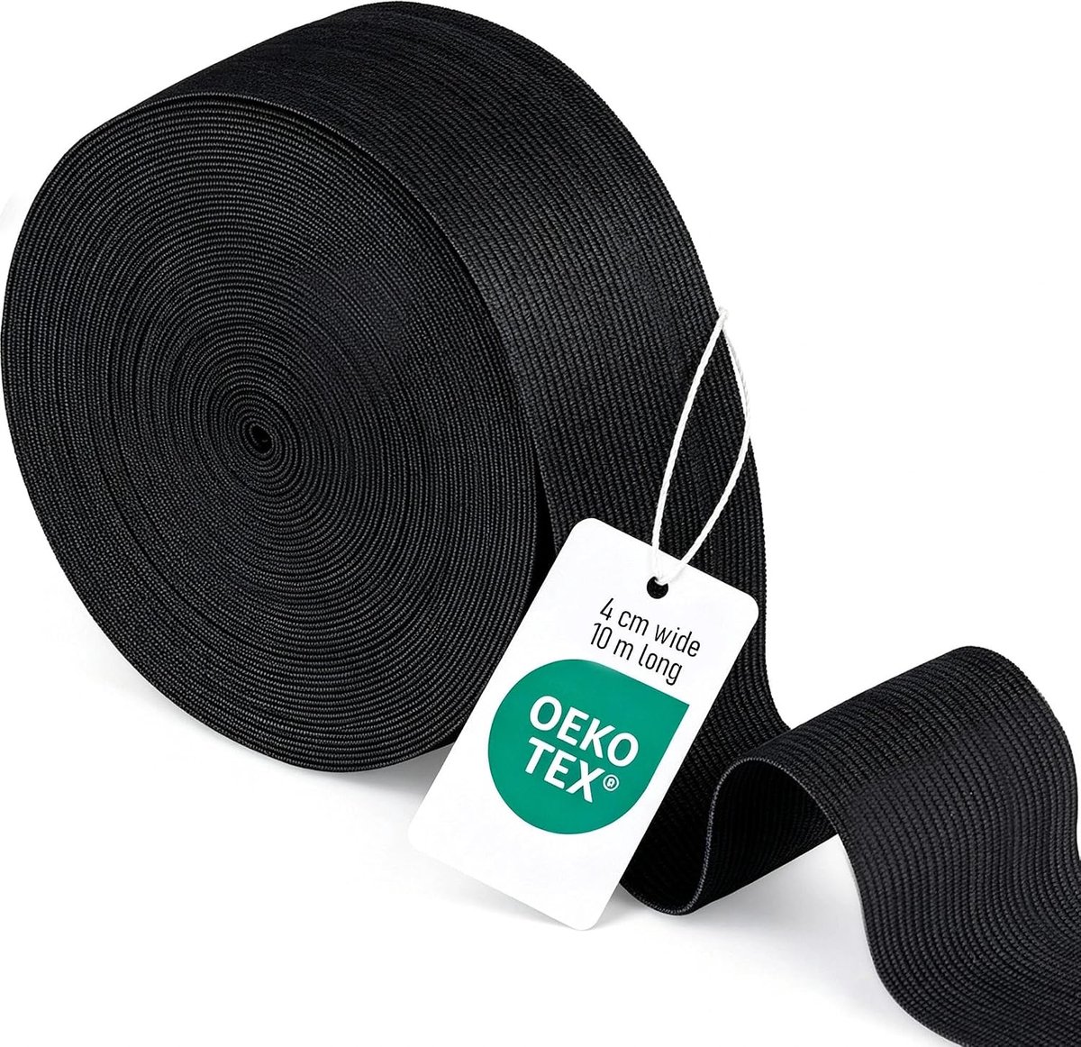 Rubberen band, zwart, 40 mm breed, 10 meter, elastisch om te naaien, voor huishouden, doe-het-zelf handwerk