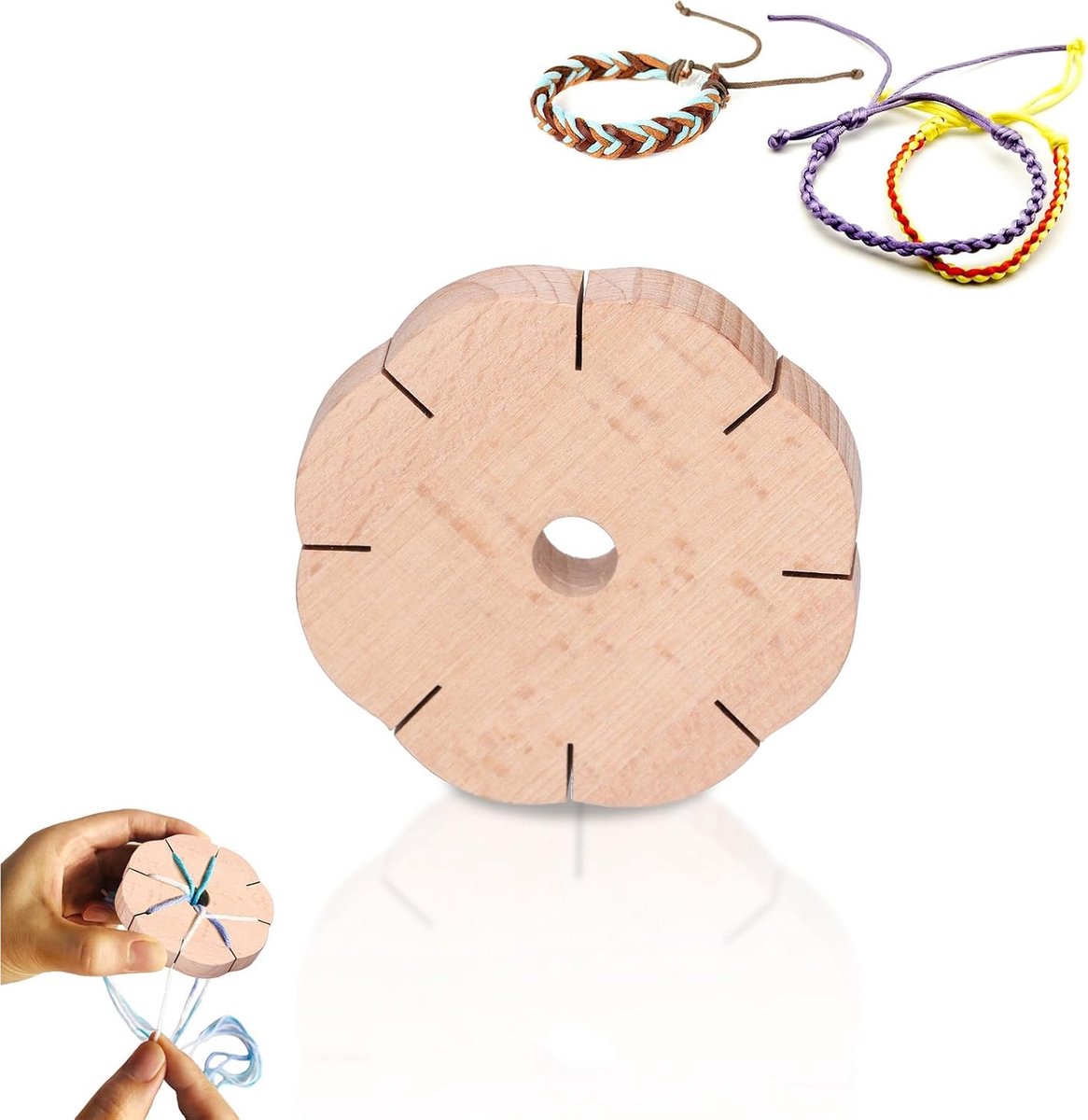 Disk 8 Slots, Rond Kumihimo Beading Cord Disc voor DIY Armband Gevlochten Weven Board
