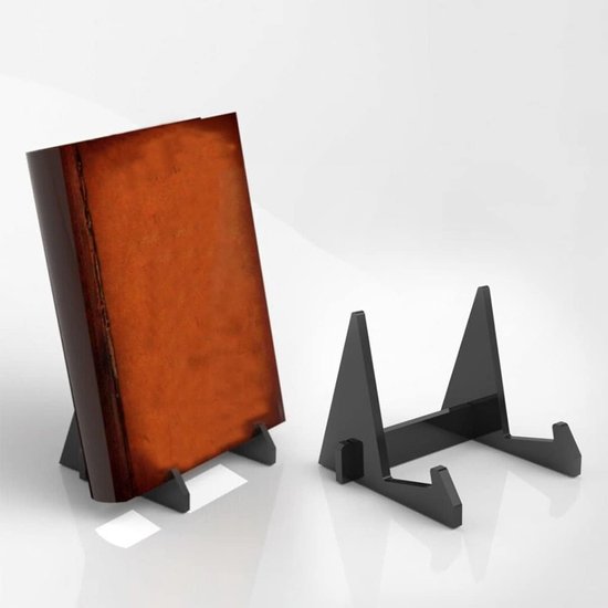 Acryl boekensteun, acryl display, schildersezel, zwart, plaatstandaard, tentoonstellingsstandaard, fotolijst, standaard voor display van foto's, boeken, notities, notebooks, handwerk — afbeelding 3