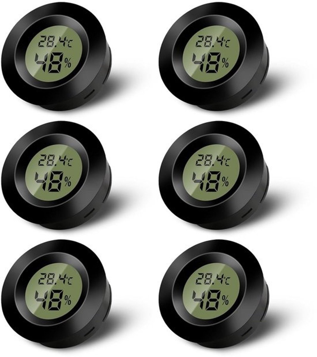Mini Digitale Binnenkamerthermometer - LCD Temperatuur- en Vochtigheidsmonitor voor Thuis, Kinderdagverblijf en Reptielen