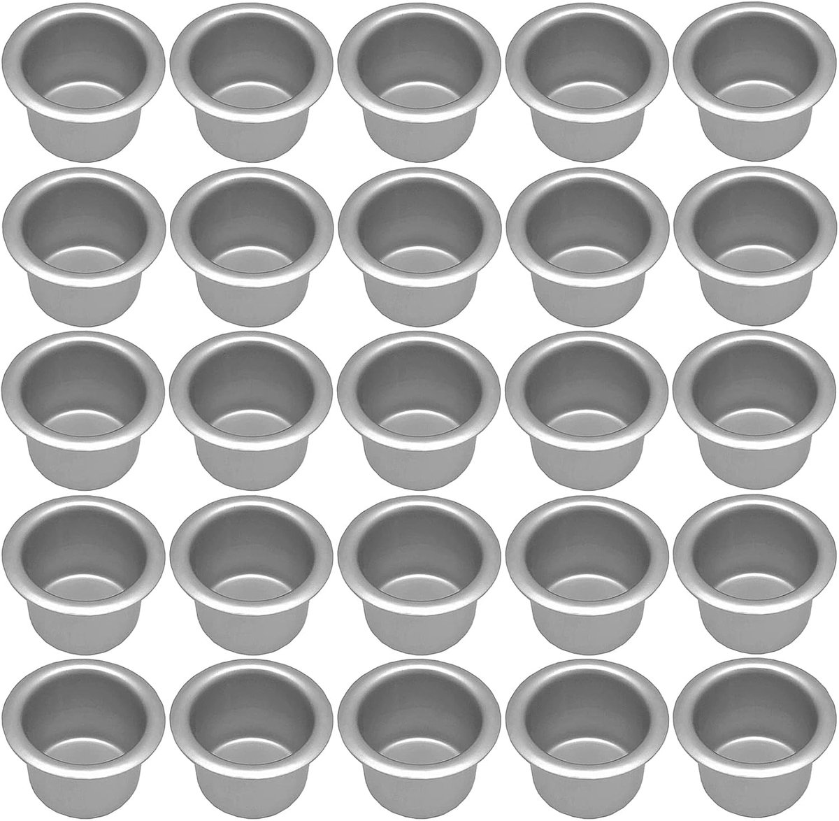 30 stuks, kaarseninzet van metaal, zilver, aluminium kaarsenhouder voor staafkaarsen, tafelkaarsen, boomkaarsen, piramidekaarsen, poppenkaarsen