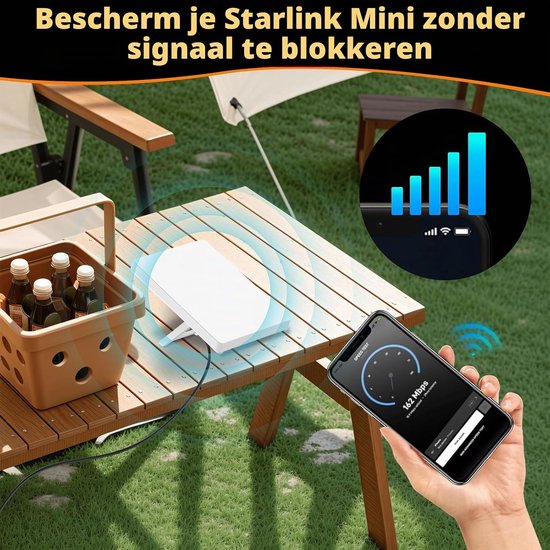 Mini-hoes, siliconen waterdichte Starlink-beschermhoes, antislip, Starlink, mini-beschermer met honingraatrug, voor warmteafvoer voor binnen en buiten, reizen, wit — afbeelding 2