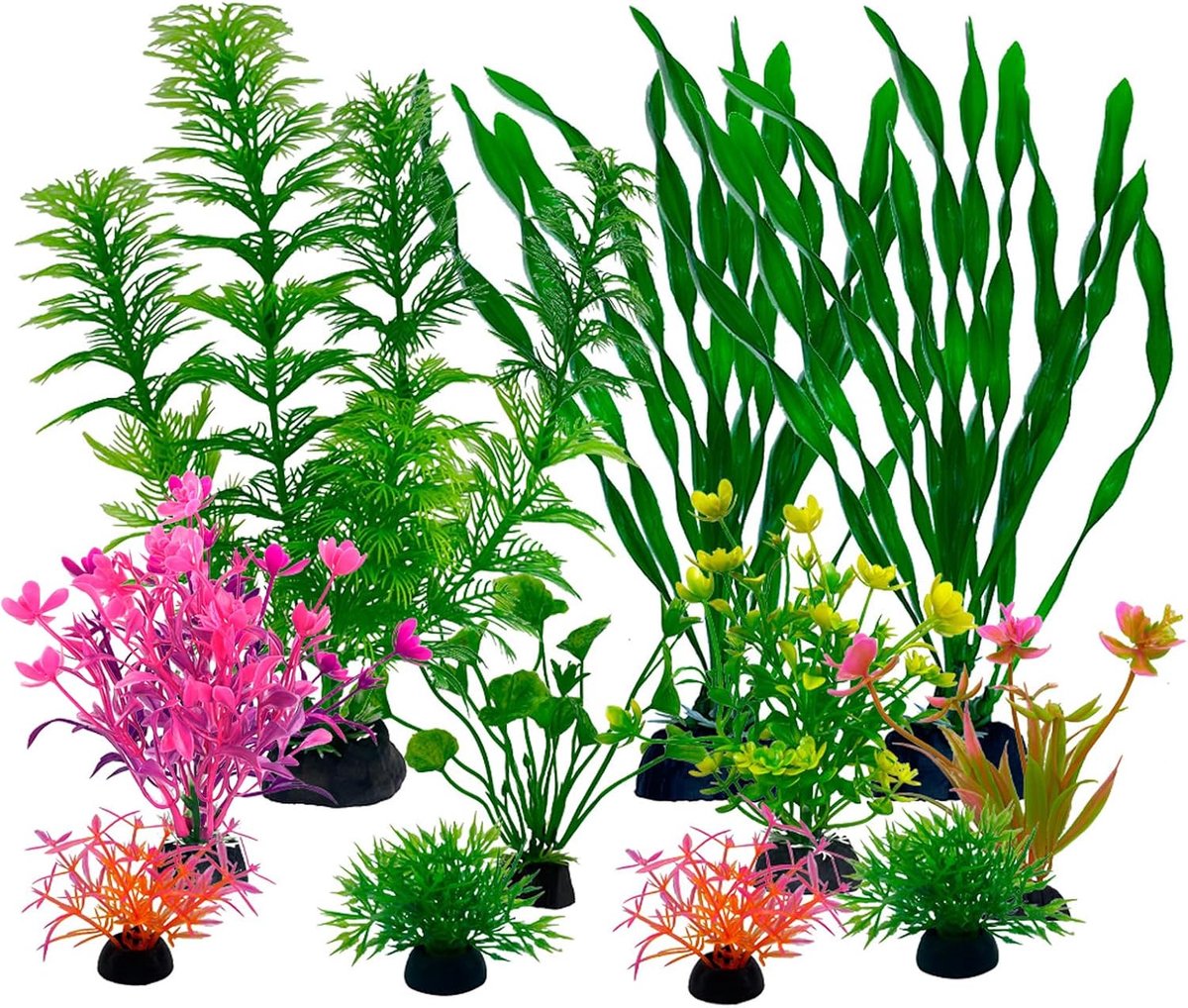 Decoratie aquariumaccessoires planten kunstwater plant aquaria mini vijver plastic plant aquarium schildpad aquaria decoraties kleur vissen planten 11 stuks