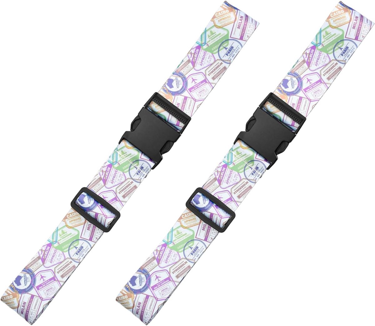 Bagageriemen, opvallende bagageriemen voor koffers, met snelsluitgespen, essentiële reisaccessoires voor veilig, lengte 175 cm, breedte 6,1 cm