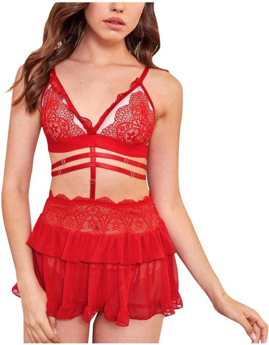 Lingerie & ondergoed Dames Erotische Lingerie Porno Perspectief Kant Nachtkleding Verleiding Beha Slips Ondergoed