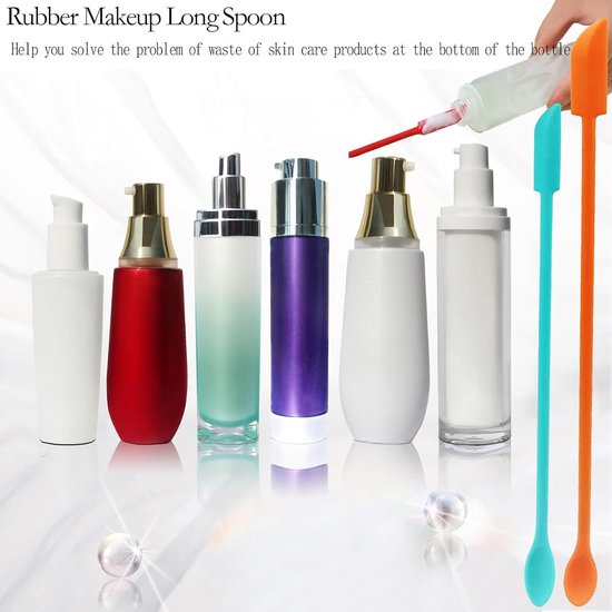 Spatels Silicone, Multifunctionele Herbruikbare Kleine Rubber Make-up Lange Lepel, voor Keuken Voedsel Bakken Koken Beauty Make-up Cosmetica Lotion Resin Handgemaakte Palet (Oranje rood — afbeelding 4