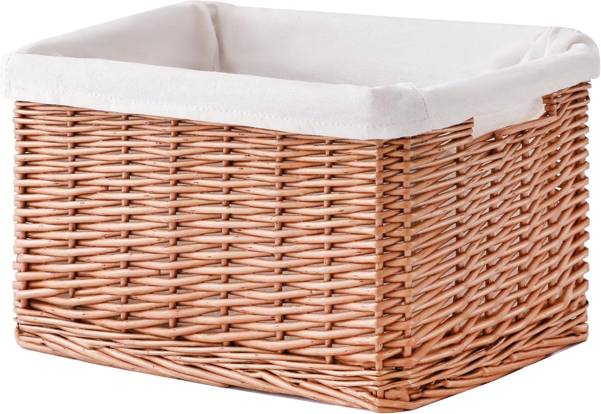 Wilgenmand met afneembare katoenen voering, organizer voor huisdecoratie
