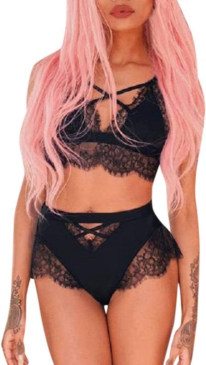 2 ST Vrouwen Kant Sexy Lingerie Porno Kant Bodysuit Nachtkleding Sexy Ondergoed