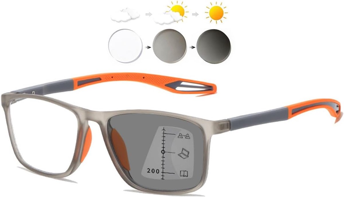 KOOSUFA Self-tinting Glide Vision Glasses, Progressive Multi Focus Blue Light Filter Photochrome, for Men and Women - ShopVlot
