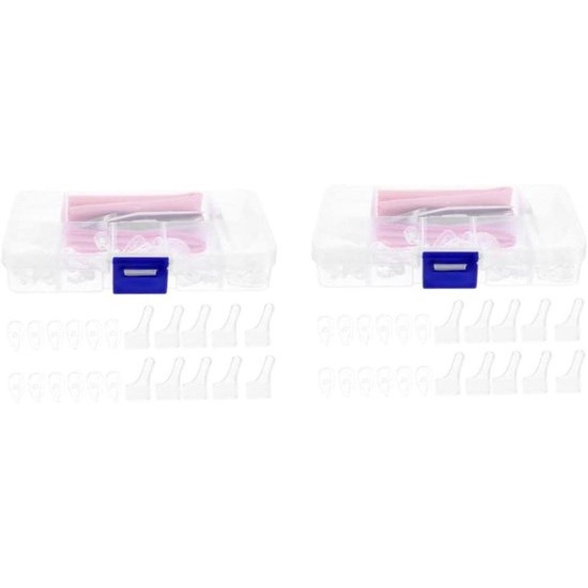 Brillenreparatieset - Neuspads en oorsteunen - Brilonderhoud - Inclusief opbergdoos - 2 sets - Transparant