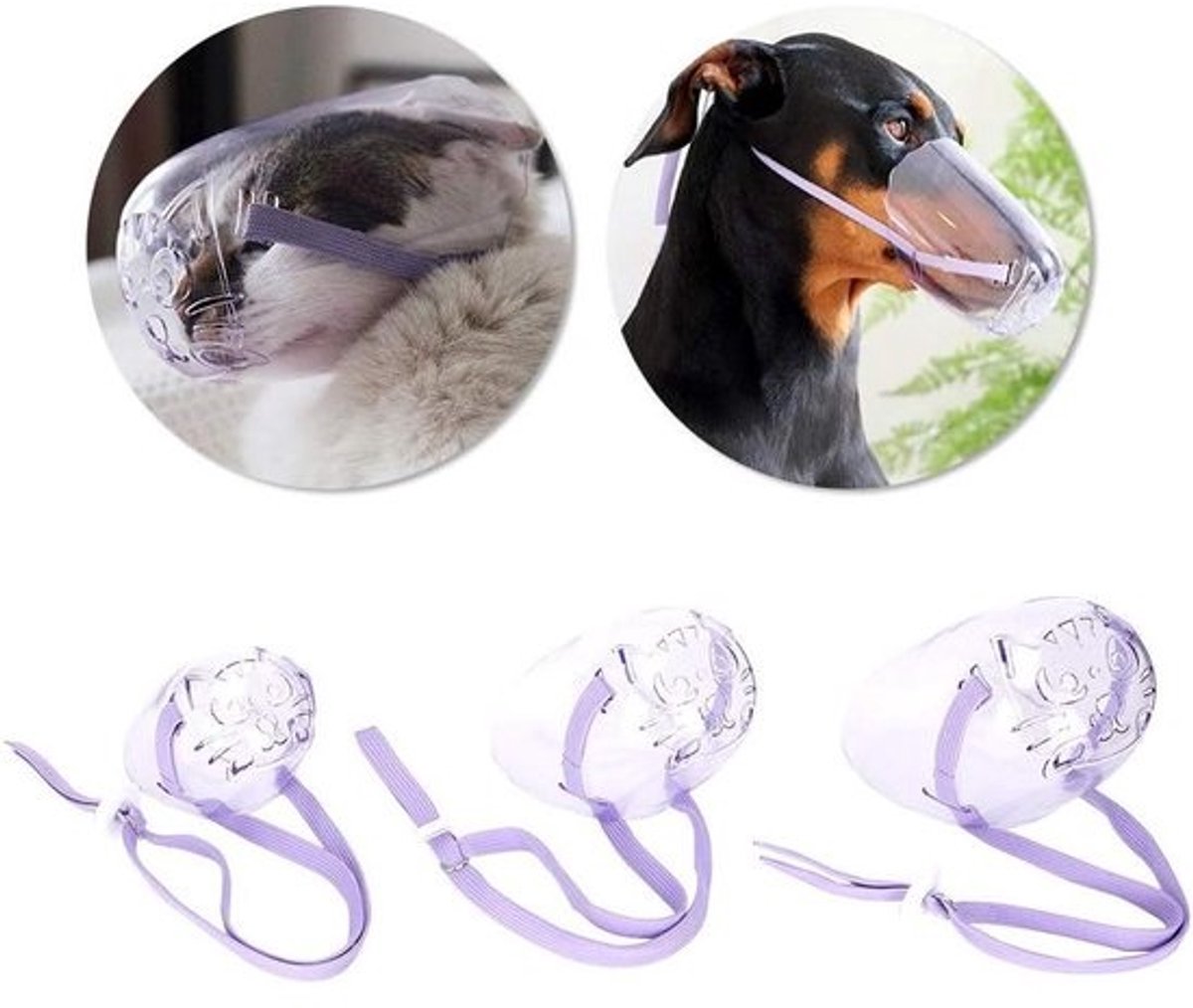 Kattenmuilkorf - Huisdierverzorging - Veilig verzorgen - Ademend ontwerp - S, M, L - Paars