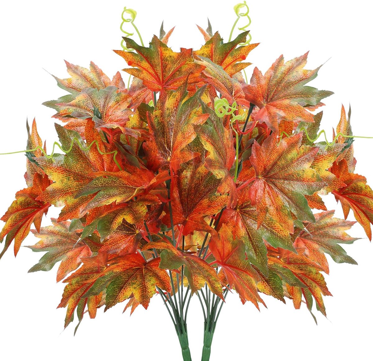 Set van 2 kunstmatige herfstbladtakken – Kunstbloemen in herfststijl voor tafeldecoraties en bloemstukken – Decoratie voor binnen en buiten