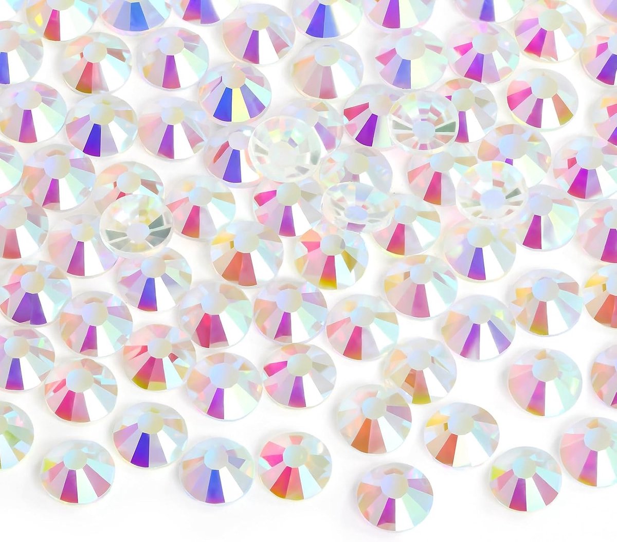 Steentjes platte achterkant strass niet-hotfix glazen edelstenen voor nail art, kleding, telefoonhoesjes, schoenen en doe-het-zelf ambachten 4,8 mm, SS20/1440 stuks, Transparent AB