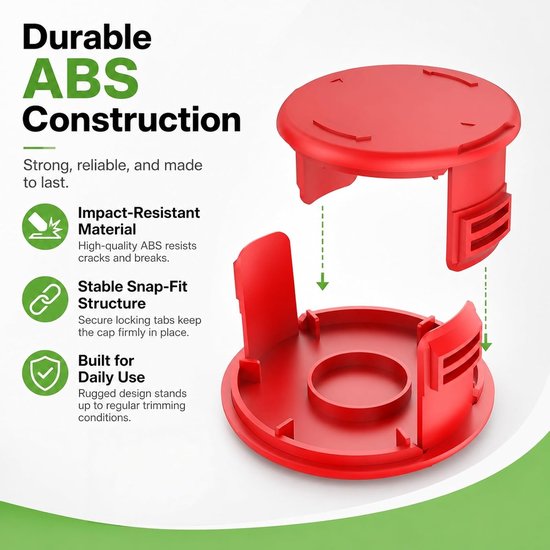 3 stuks spoelafdekking van ABS, compatibel met GE-CT 18/28 Li-Solo en GE-CT 18/28 Li TC-Solo, reserveonderdeel voor grastrimmer, Ø 7,5 cm, voor tuinonderhoud — afbeelding 3