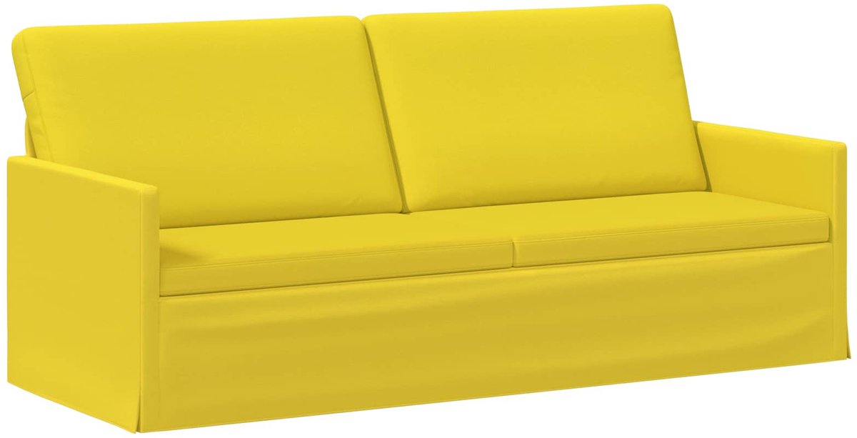 vidaXL 3-zits - sofa - Licht - Geel - 190 - x - 81 - x - 82 - cm - Stof Lichtgeel