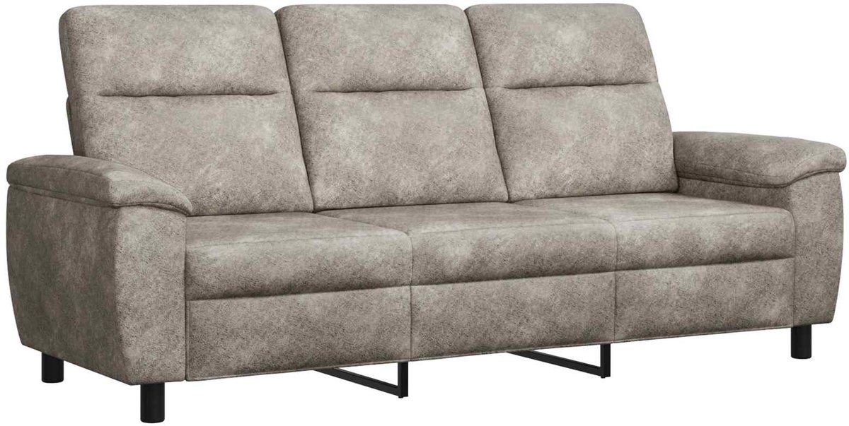 vidaXL Bank - Lichtgrijs - 214 - x - 90 - x - 95 - cm - Kunst - Suède - Leer