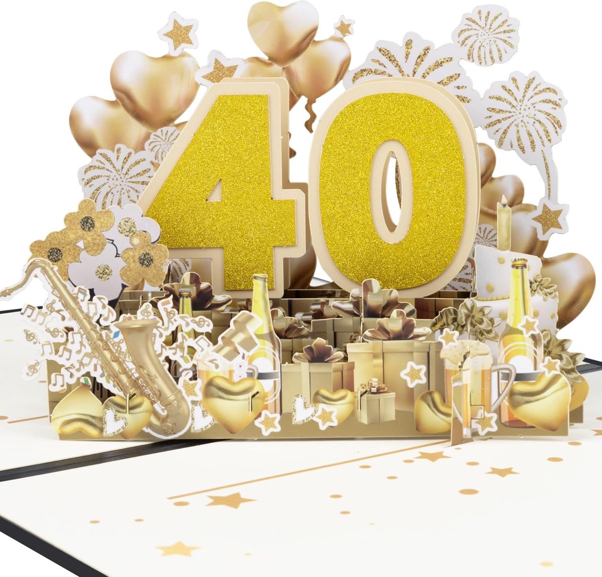 Ants 3D pop-up kaart voor robijn bruiloft, 40e huwelijksdagkaart, voor koppels, ouders, grootouders - unieke wenskaart voor het 40-jarig jubileum.