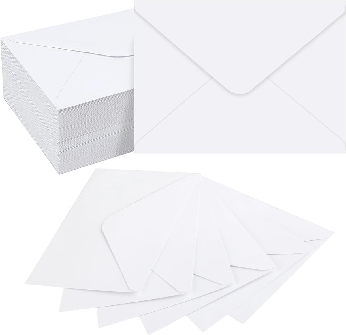 100 stuks Witte Briefumslopen Kraftpapier 13×18 - Enveloppen B6, 120g/m² Wit Kraftpapier, met Natkleefverschluss, voor Brieven, Wenskaarten, Uitnodigingen, Verjaardagskaarten enz.