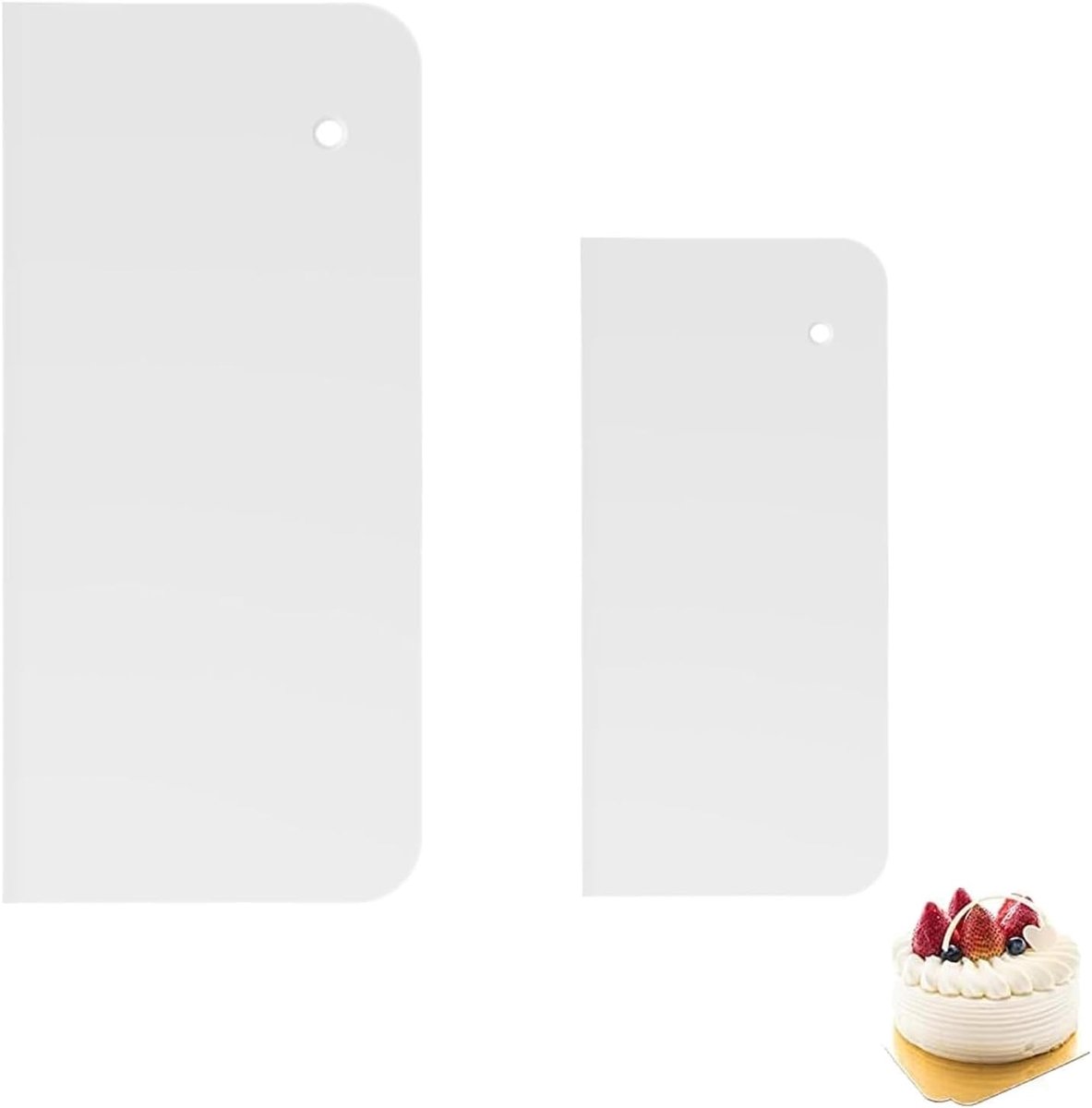 2 stuks speelschraper van acryl, transparant, taartschraper, taartschraper, taartcrème, gebak, glazuur, decoratie, kam, taartaccessoires, bakaccessoires