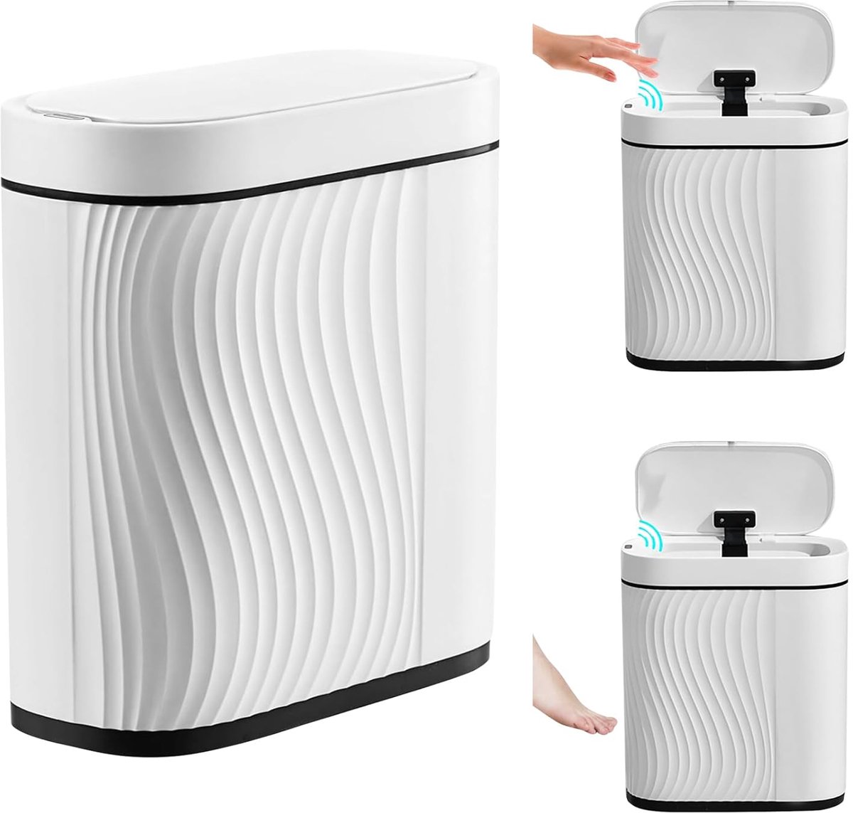 SnelShoppen - Automatische Afvalbak 8L - Contactloze Sensor Prullenbak voor Badkamer, Keuken en Kantoor - Geluidloos en Waterdicht