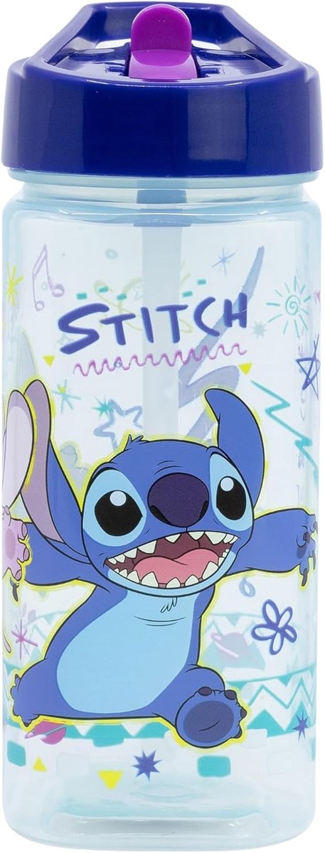 SnelShoppen - Herbruikbare Waterfles met Rietje 530ml - BPA Vrij - Vierkante Plastic Drinkbeker voor Kinderen - Ideaal voor School, Sport en Buitenspe