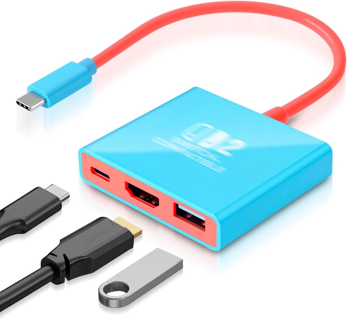 SnelShoppen - Docking Station voor Switch 2/Switch/Steam Deck - 4K HDMI 2.0A Adapter met PD100W USB 3.0 Poort - Draagbare Dock voor Console en Accesso
