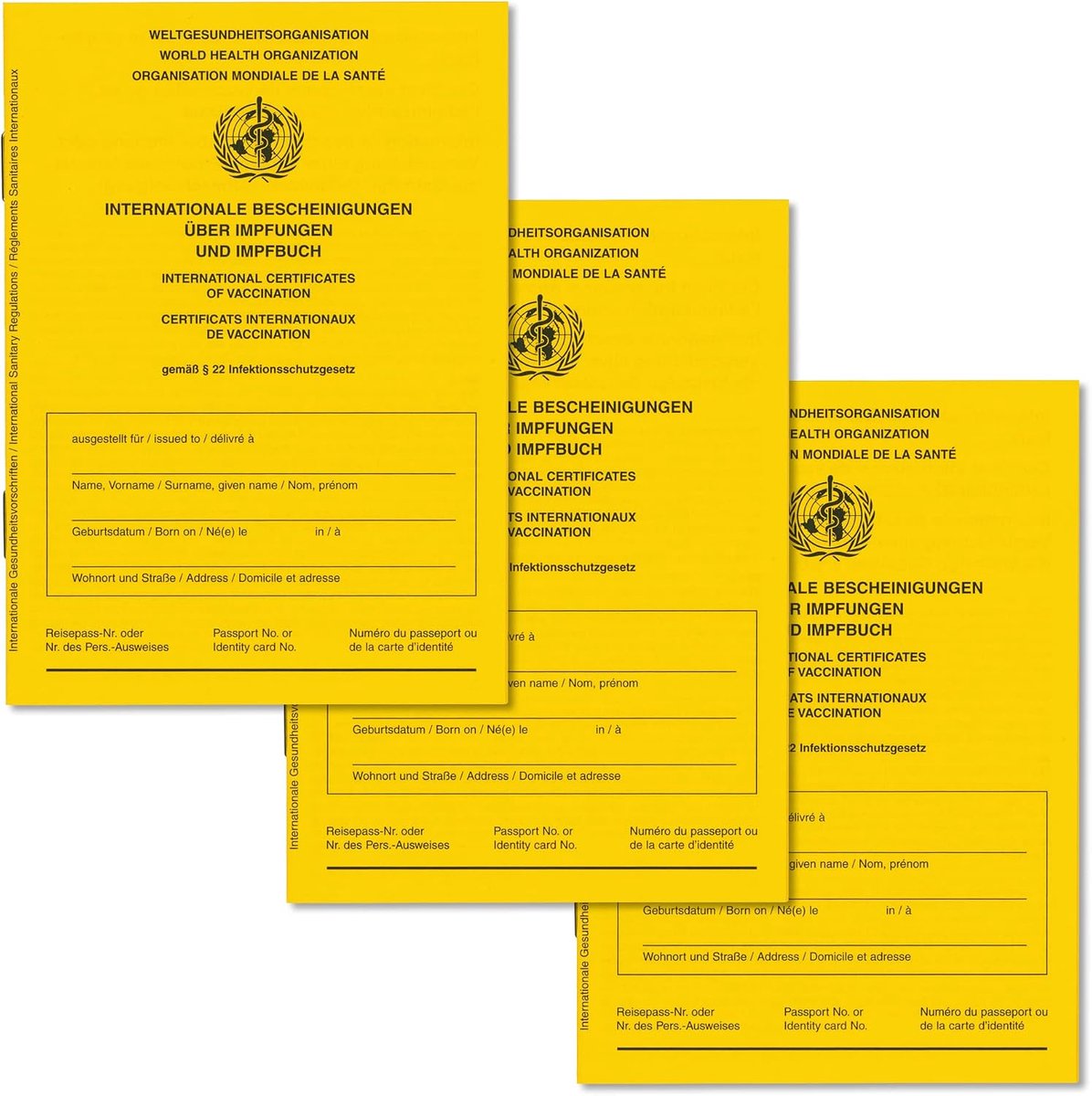 Vaccinatieboekjes 3 stuks - internationaal certificaat - voor baby's, kinderen en volwassenen - ShopVlot