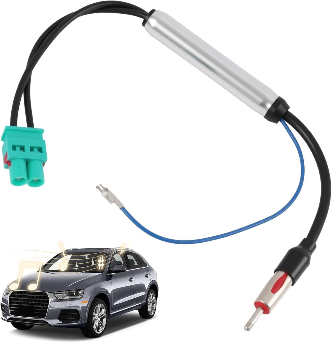 SnelShoppen - Autoradio Antenne Adapter Fakra Splitter - Dubbele Fakra naar DIN Adapter voor DAB FM/AM GPS Ontvangst - Antenne Connector voor Voertuig