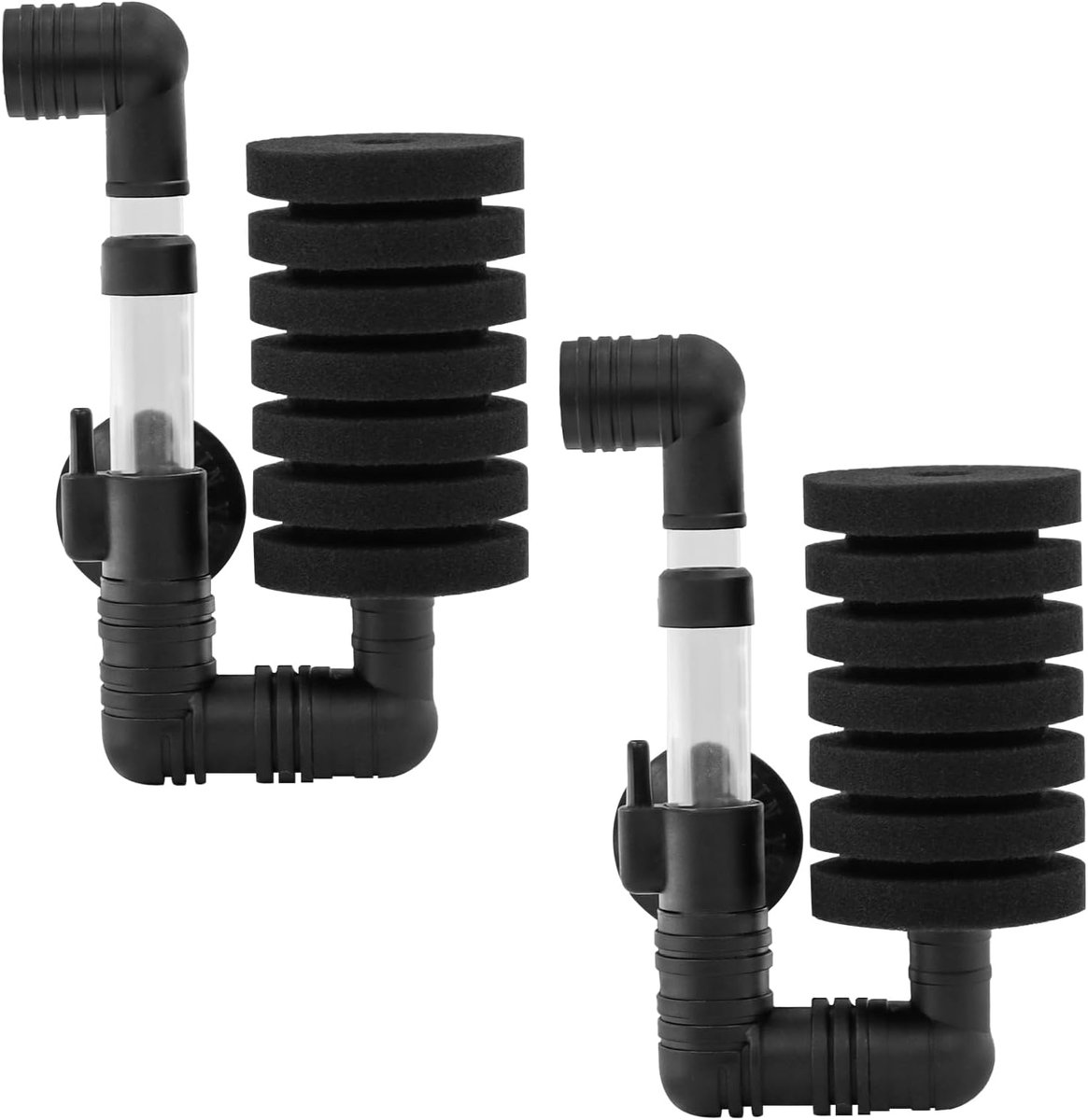 SnelShoppen - 2 Pcs Aquarium Sponge Filter Set - Biologische en Mechanische Filtering - Luchtpomp Inclusief - Perfect voor Betta en Garnalen - Waterzu
