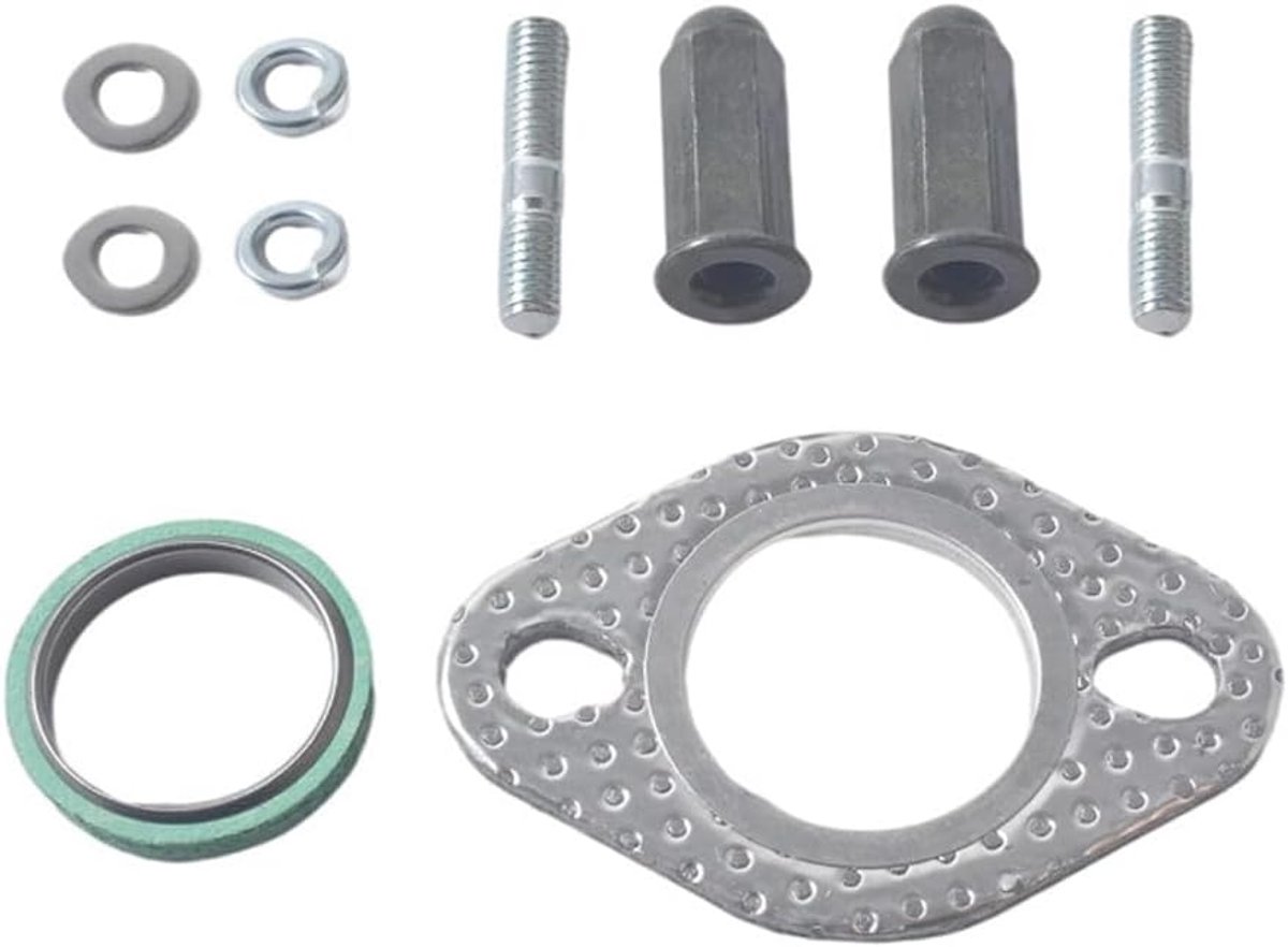 SnelShoppen - 1 Set Uitlaatbout Moer Ring Pakking Kit Voor Uitlaatsysteem - Geschikt Voor Scooters, Bromfietsen, Quads, Motoren - Maximale Afdichting,