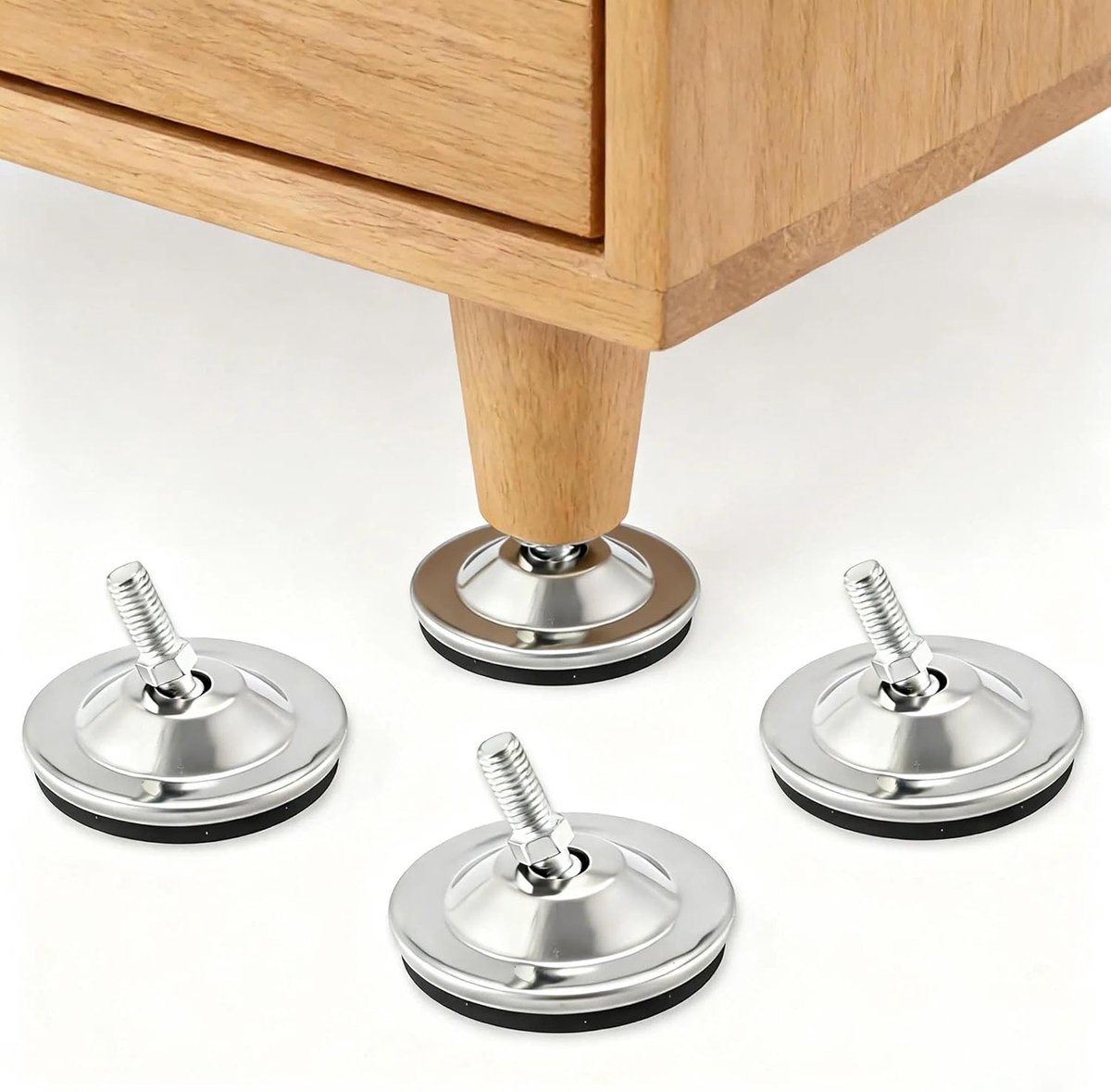 Meubelpoten 4 stuks - M8 × 17 mm - verstelbare metalen poten - ideaal voor meubels en fitnessapparatuur - ShopVlot