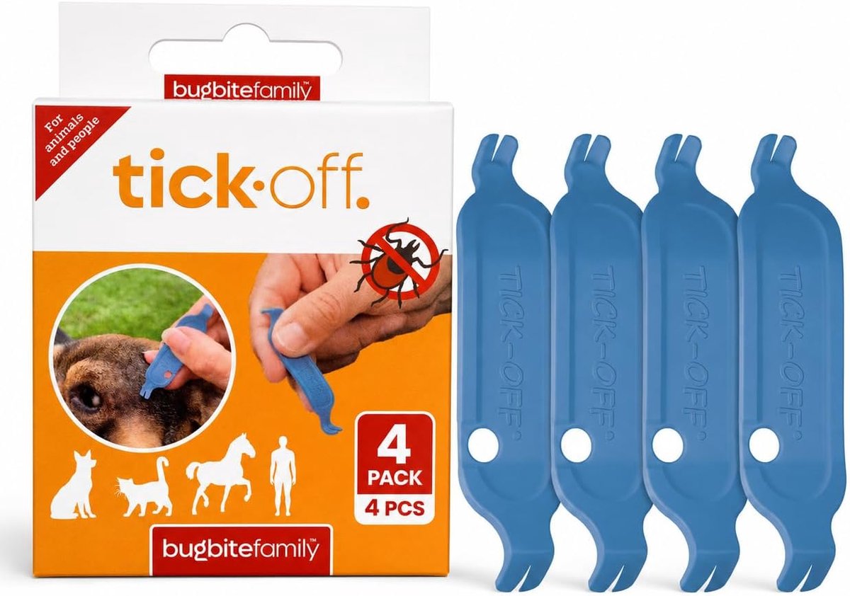 SnelShoppen - Gepatenteerde Tekentang voor Mensen en Dieren, Tekenverwijderaar met 2 Maten Haken, Ergonomische Handgreep, Dubbelzijdig, Voor Honden, K