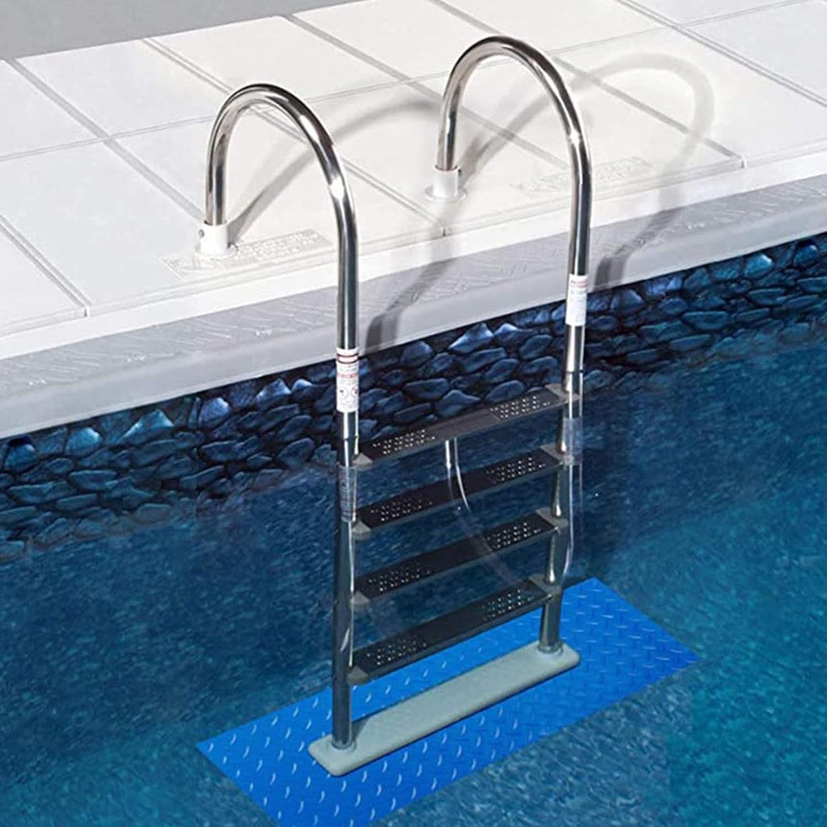 SnelShoppen - Pool Ladder Non-Slip Beschermmatten 23 x 90 cm - Hoogwaardige Rubber, Antislip, Duurzaam, Vrij te Snijden, Perfect voor Zwembad, Tuin en