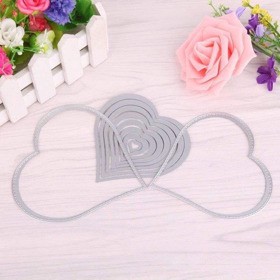 10 stuks Liefdesharten Stansmessen, U-horizon Cutting Dies Stanssjablonen Metalen Stansmessen Snijden Matrijzen Embossing Stencils voor DIY Scrapbooking Fotoalbum Kaart Papier Decor — afbeelding 2