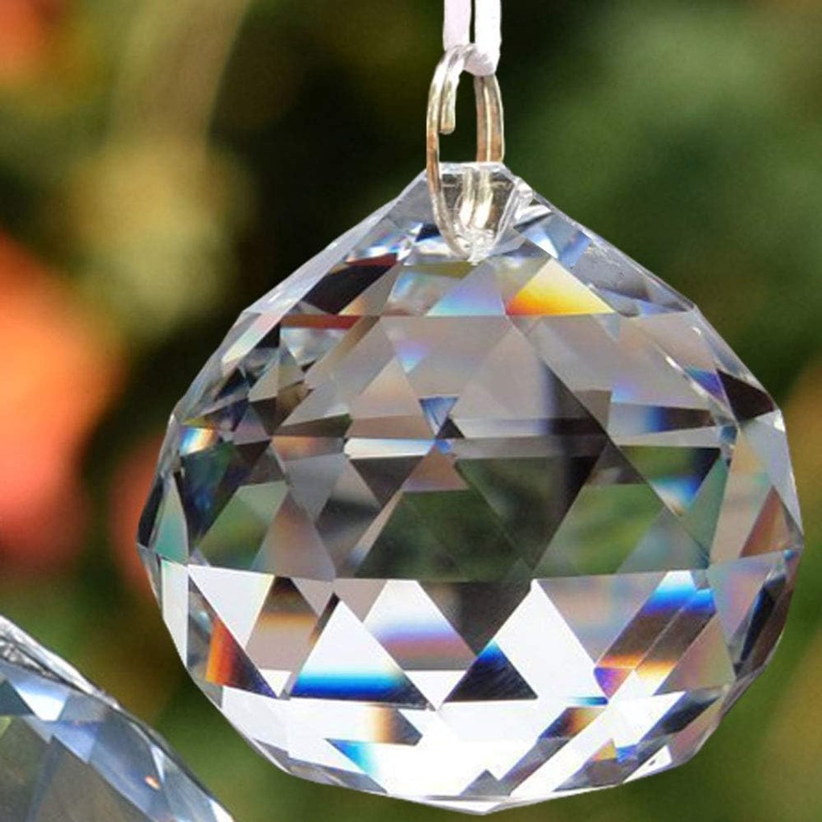 50 mm heldere kristallen bal prisma's Feng Shui Suncatcher Decorating Opknoping Facet Prisma Ballen + Hangende Kit