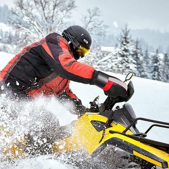 Winter Fietshandschoenen - Stuurhandschoenen - Winddichte Fietshandschoenen - Warme handschoenen - Fiets Accessoires - Met reflecterende strips - Winter - Winddicht - Waterbestendig - Geschikt voor Fietsen, Motoren en Scooters - zwart — afbeelding 4