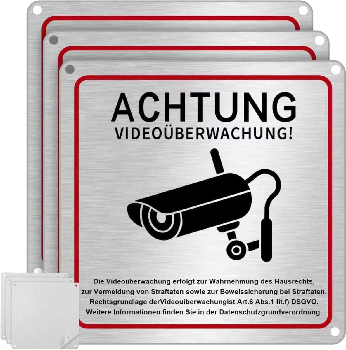 Videobewaking, incl. DSGVO-aanwijzing, 15 x 15 cm