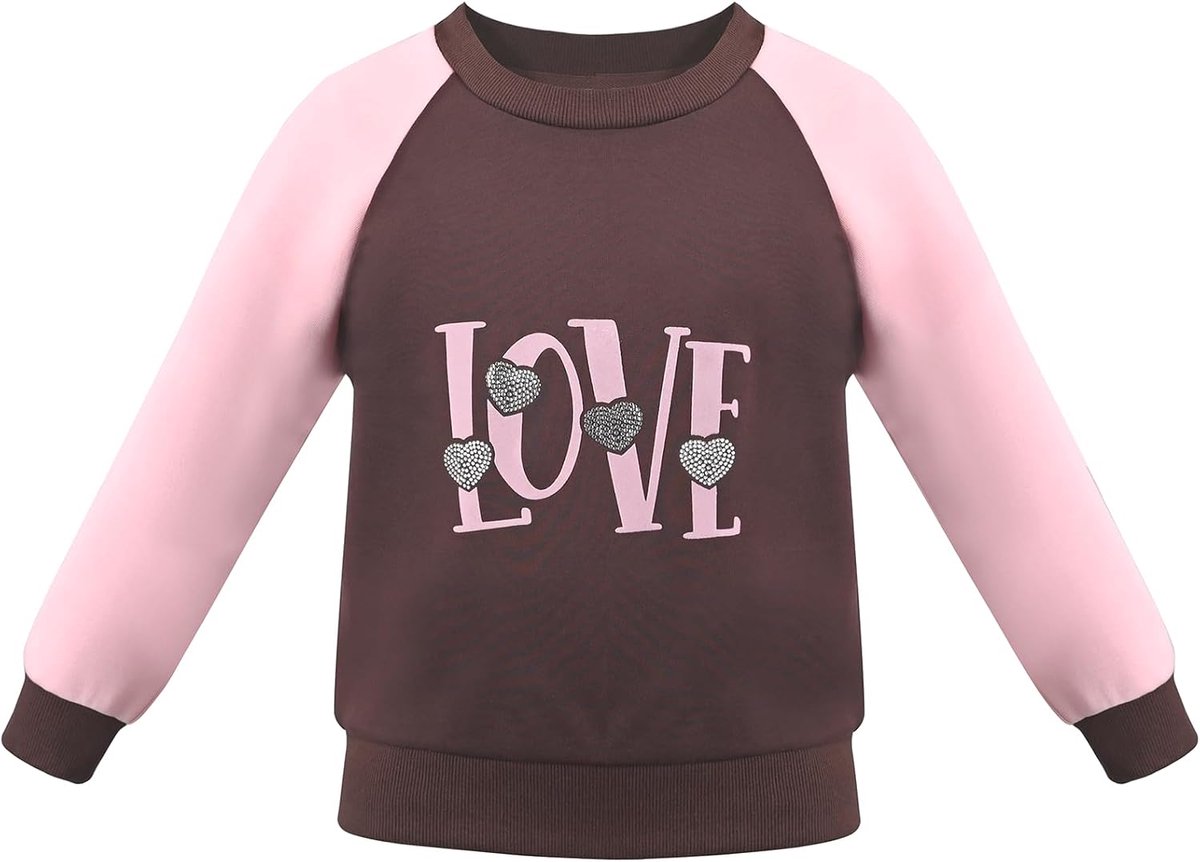 Sweatshirt Top Pullover Grijs Liefde Hart print Lange mouw Gewoontjes 6-12 jaar