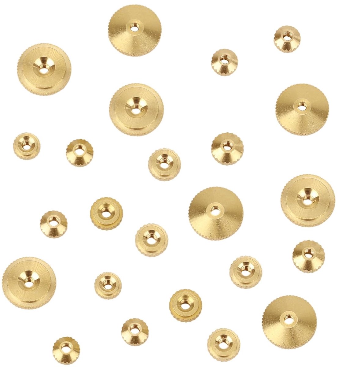 24st Assortiment Wijzermoeren van Messing, Staande Klokonderdelen 5/6/10mm Buitendiameter Wandschouw Vervangende Wijzermoer voor Soepele Tijdweergave